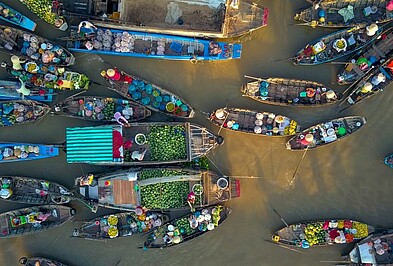 Schwimmender Markt in Vietnam