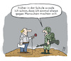 Cartoon: Berufswunsch (small) by Lo Graf von Blickensdorf tagged berufung,beruf,legionär,wehrdienstleistende,kind,berufswunsch,berufsberatung,schule,soldat,militär,töten,menschen,gewehr,tucholsky,kriegsdienst,verweigerer,wehrdienst,bundeswehr,armee,krieg,gewalt,karikatur,satire,lo,graf,cartoon,interview,presse