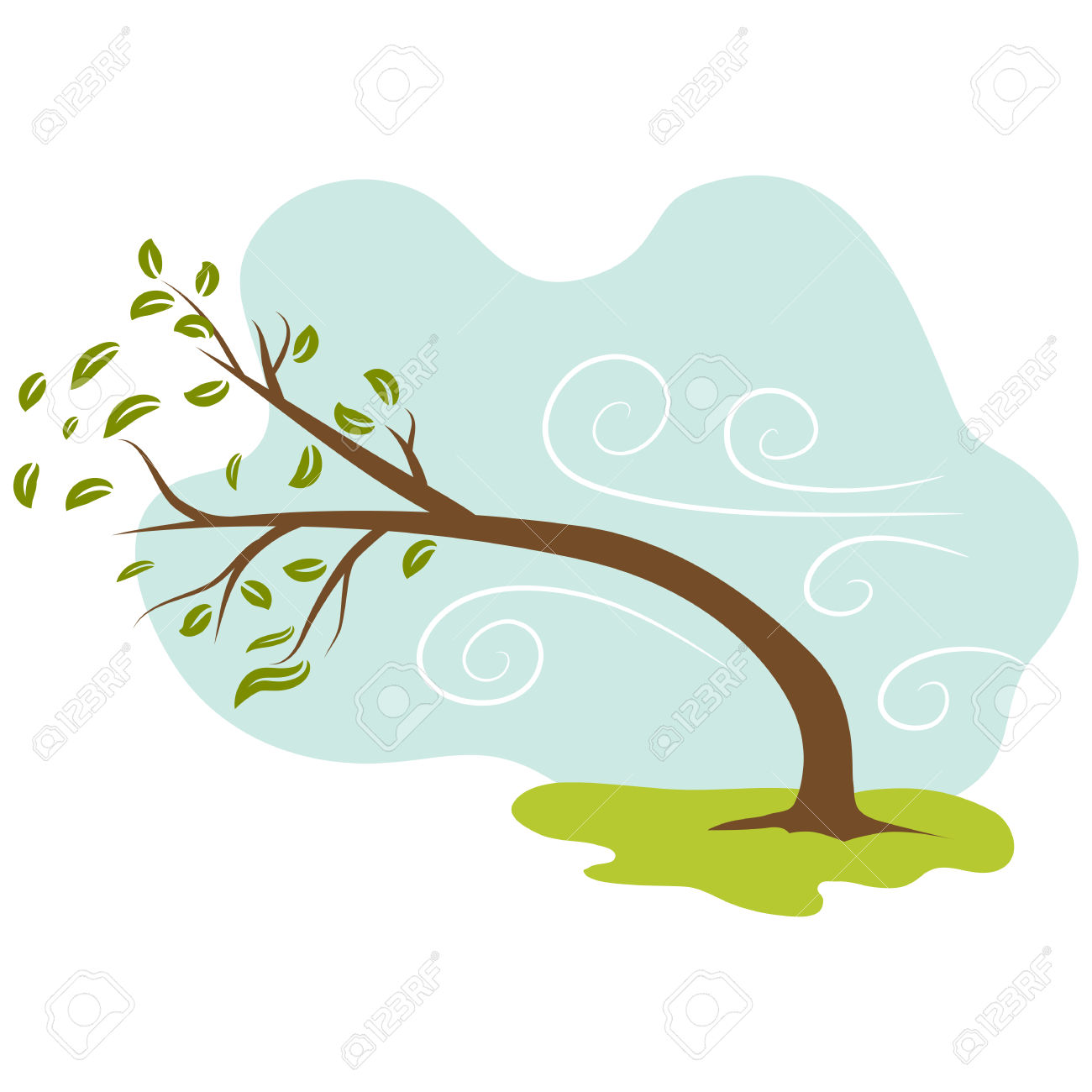 Tree clipart windy #1