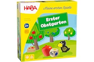 Haba 4655 - Meine ersten Spiele Erster Obstgarten, unterhaltsames Brettspiel rund um Farben und Formen ab 2 Jahren, Holzspiel