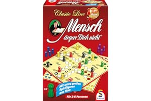 Schmidt Spiele 49085 Classic Line, Mensch ärgere Dich Nicht, mit extra großen Spielfiguren aus Holz, Bunt