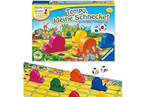 Ravensburger Kinderspiel 21420 - Tempo kleine Schnecke, Das spannende Schneckenrennen, Brettspiel und Gesellschaftsspiel für 