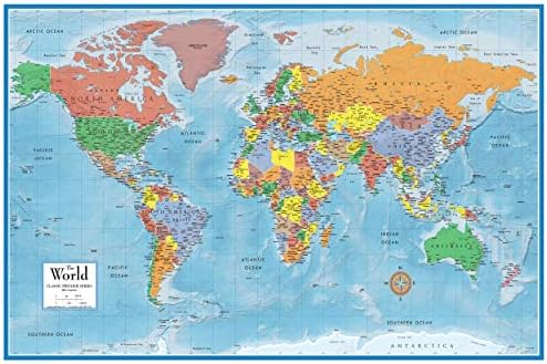 24x36 World Classic Elite Wall Map Mural Poster Laminated | Pricepulse