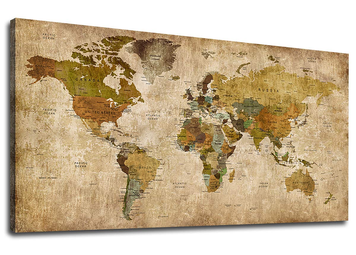 Map Of The World World Wall Map Vintage Map Of The World | My XXX Hot Girl