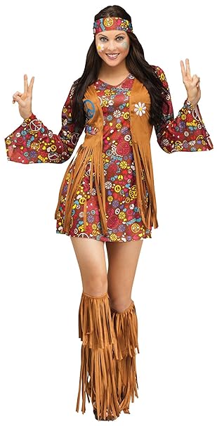 1970s Outfit Inspiration | 70s Costume Ideas Fun World Womens Peace Love Hippie Costume  AT vintagedancer.com