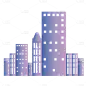 扁平-渐变城市建筑剪影贴纸9
