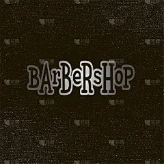 Barbershop metallic lettering