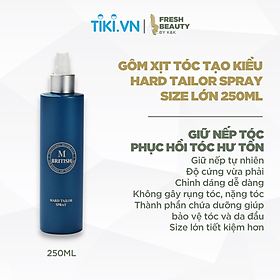 Gôm xịt tóc BRITISH M Hard Tailor Spray dạng keo tạo kiểu giữ nếp nam nữ không nặng tóc 250ml