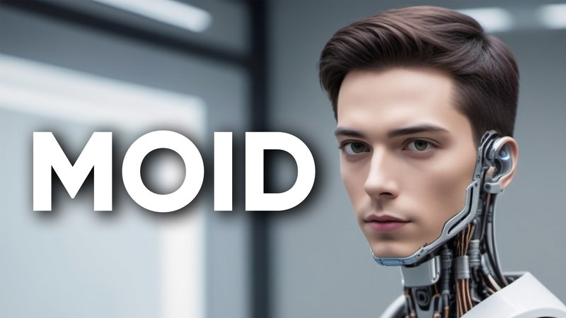 A "moid" header showing a "male android."