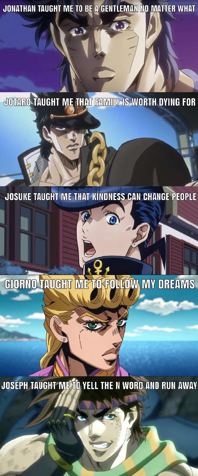 A helpful lesson from every Jojo | /r/ShitPostCrusaders/ | JoJo's ...