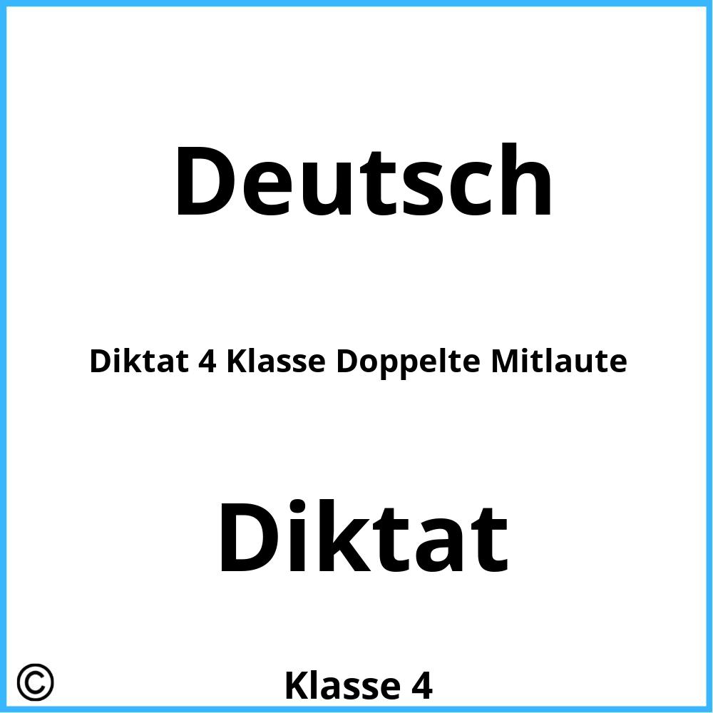 Diktat 4 Klasse Doppelte Mitlaute