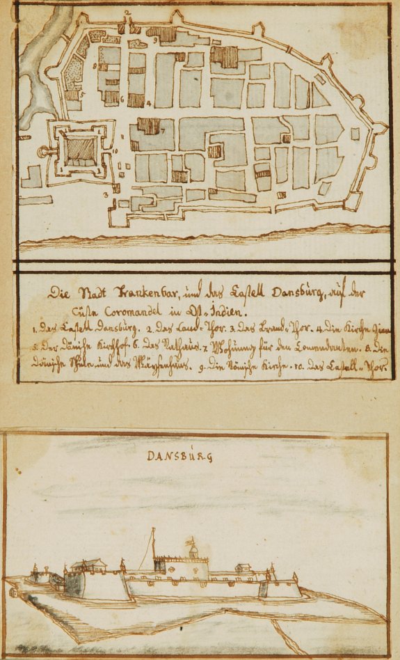 Die Stadt Frankenbar and fort Dansburg. - Old map by ANONYMOUS