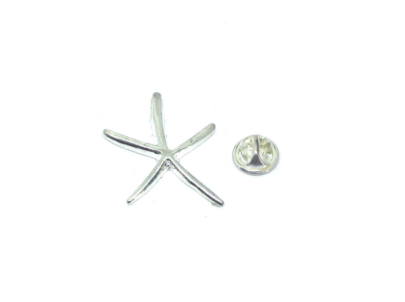 Silver Starfish Lapel Pin