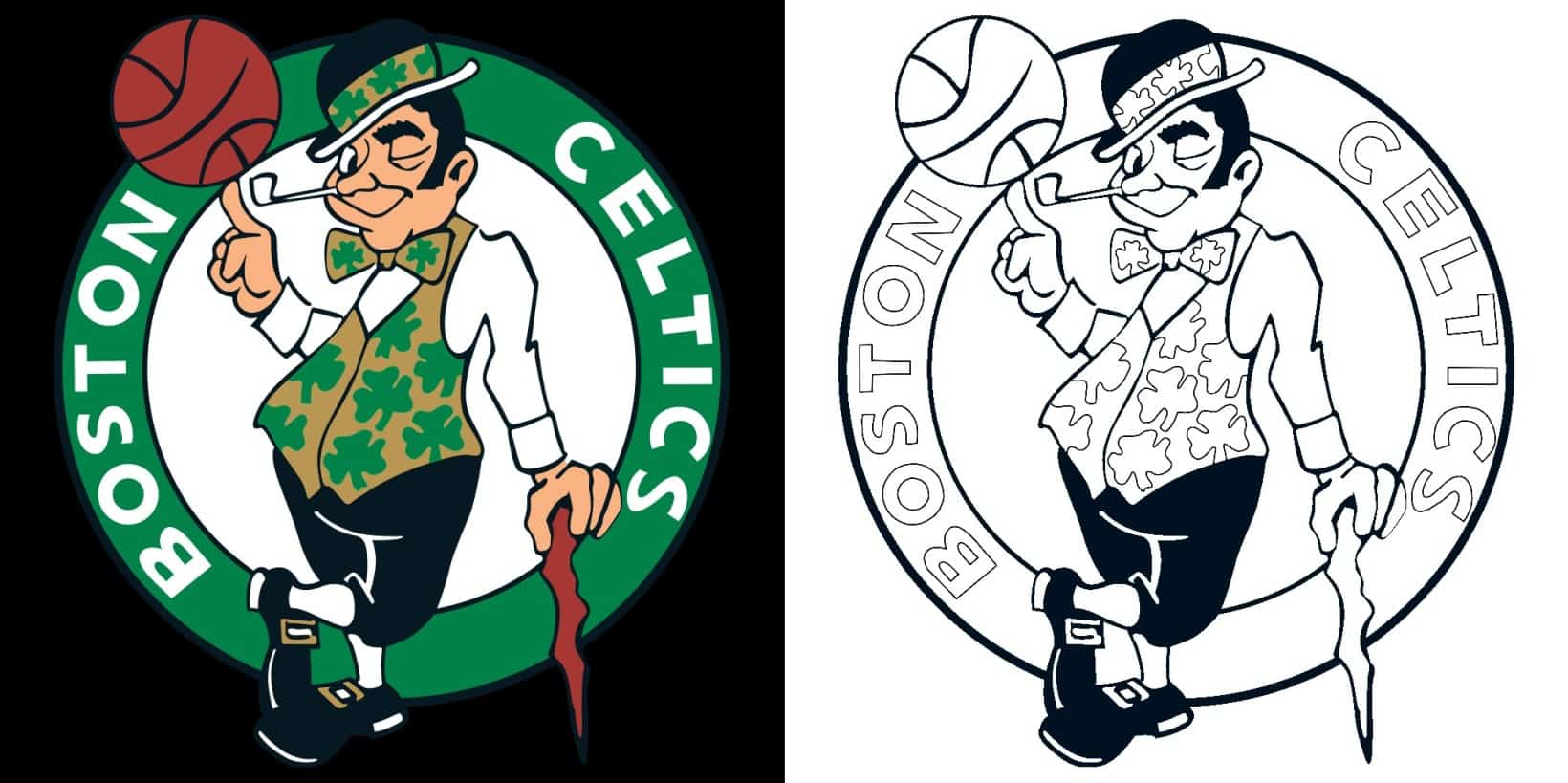 Coloriage Logo avec un échantillon Boston Celtics