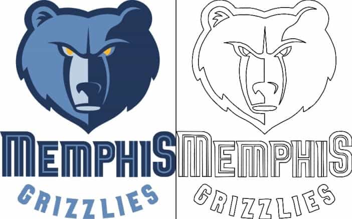 Coloriage Logo avec un échantillon Memphis Grizzlies