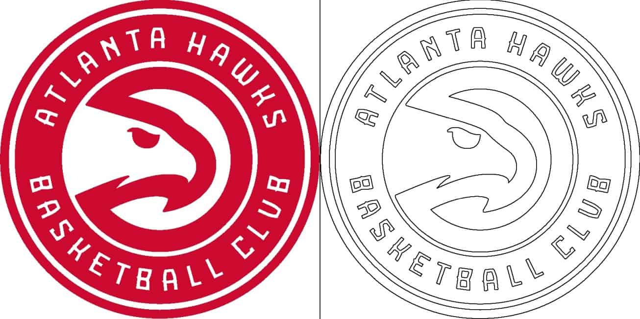 Coloriage Logo avec un échantillon des Atlanta Hawks