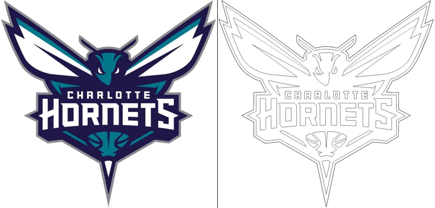 Coloriage Logo avec un échantillon Charlotte Hornets