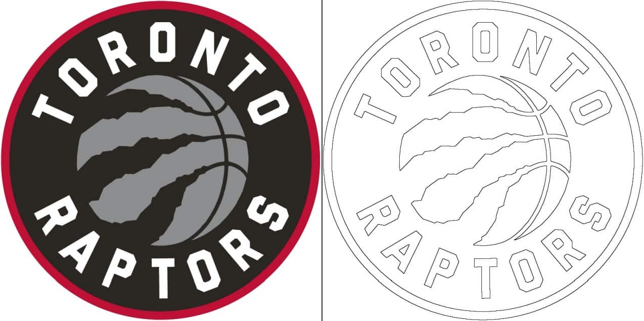 Coloriage Logo avec un échantillon de Toronto Raptors