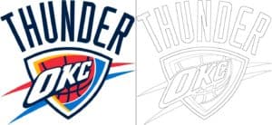 Coloriage Logo avec un échantillon d&#039;Oklahoma City Thunder