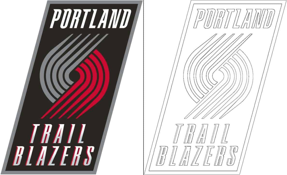 Coloriage Logo avec un échantillon Portland Trail Blazers