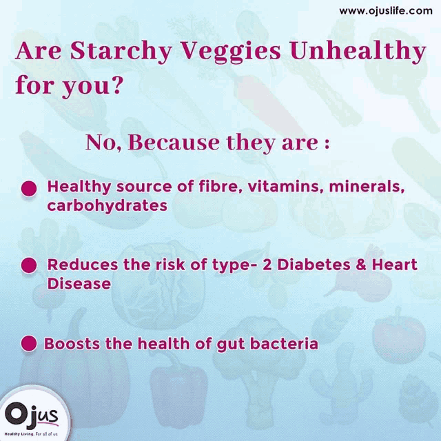 a poster that says " are starchy veggies unhealthy for you " on it