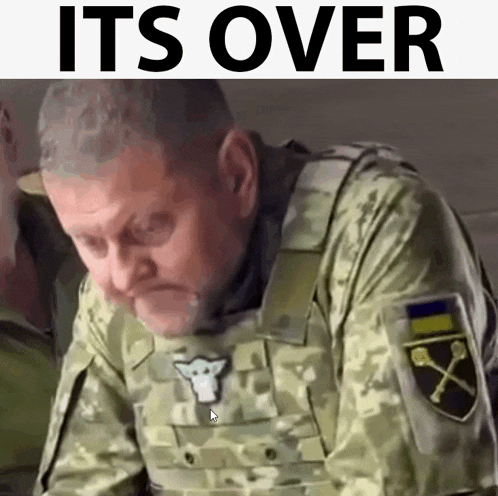 a man in a military uniform with the words it 's over behind him