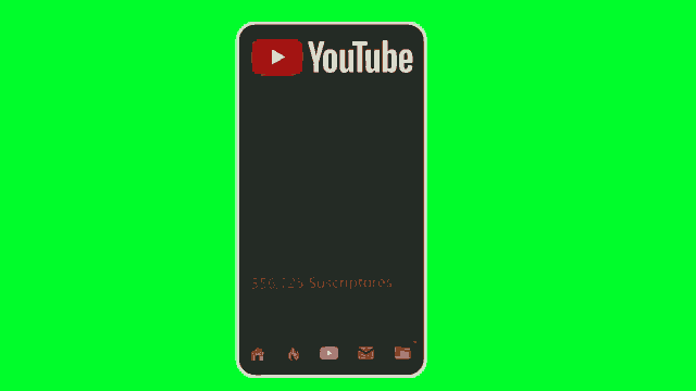 a cell phone with a youtube subscribe button on it