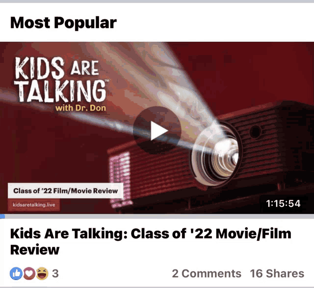 kids are talking with dr. don is the most popular show on facebook