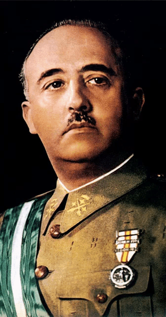 a man with a mustache is wearing a military uniform with medals