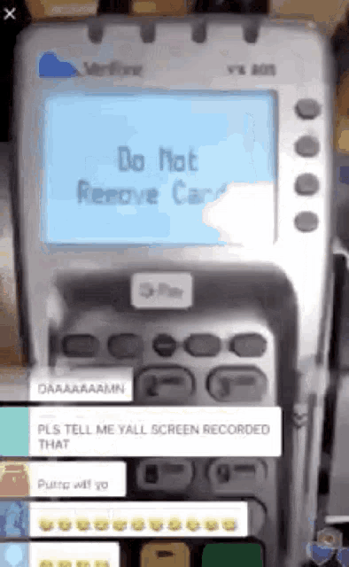 a device that says do not remove card on the screen