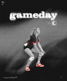 a poster of a volleyball player with the words gameday on it