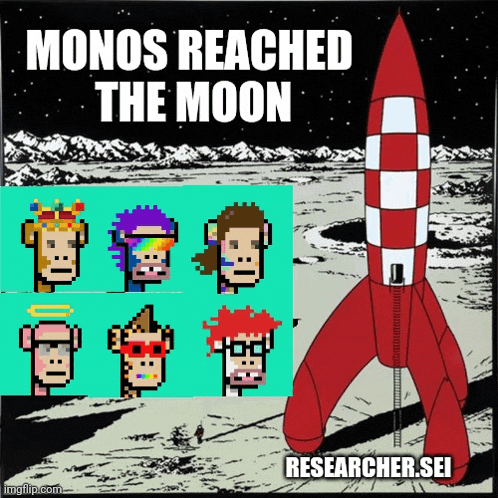 a poster that says " monos reached the moon "