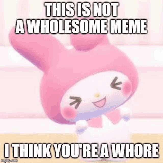 this is not a wholesome meme i think you are a whore .