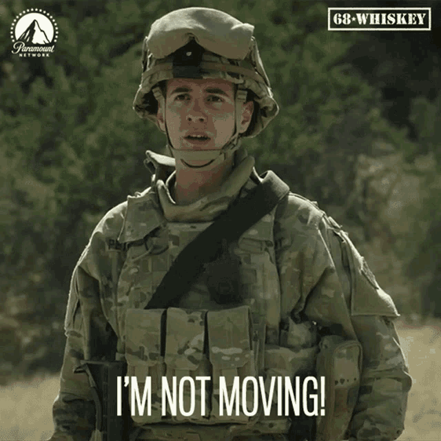 a soldier says i 'm not moving on a paramount network ad