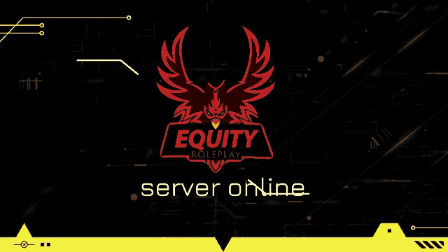 a logo for equity roleplay is shown on a dark background