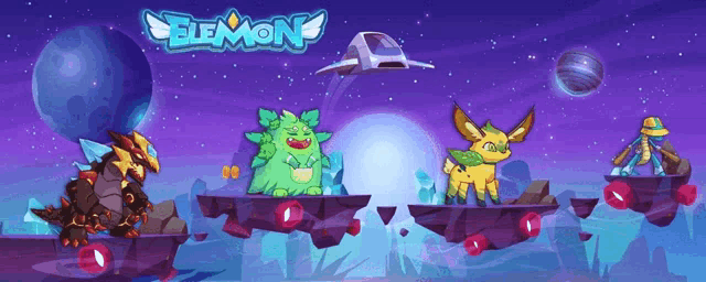 a video game called elemon is being advertised