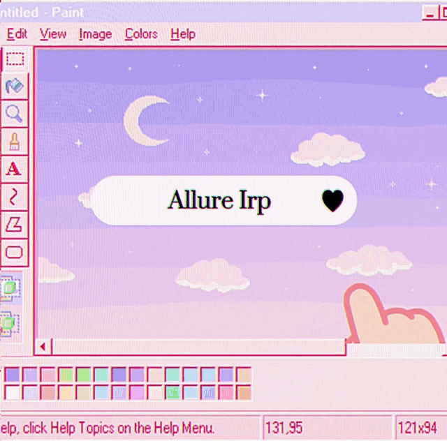 a computer screen shows a button that says allure irp on it