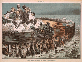 a cartoon shows the protectors of our industries on a boat