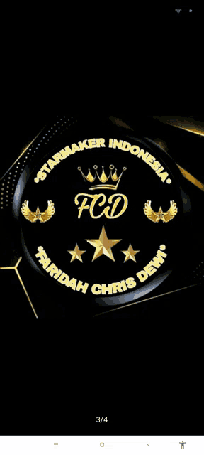 a black and gold logo that says starmaker indonesia on it