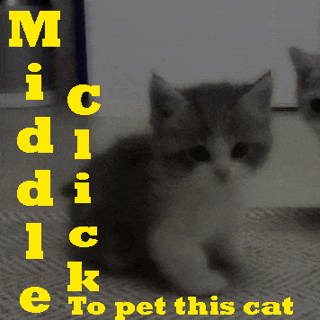 a picture of a kitten with the words " middle e to pet this cat " above it