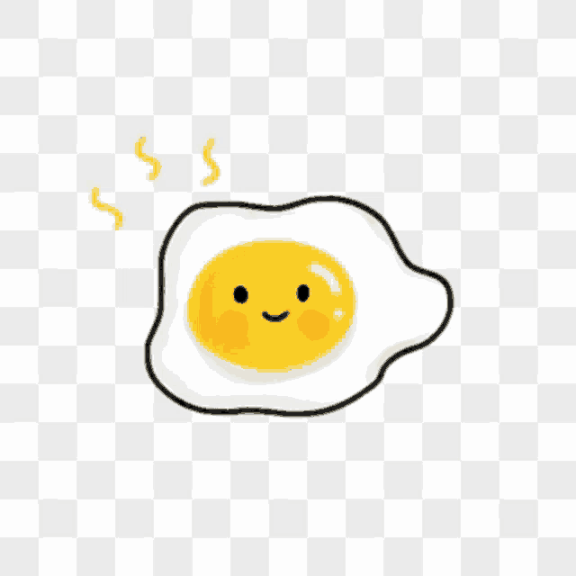 a fried egg with a smiling face on it