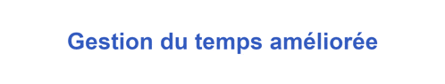 a blue sign that says gestion du temps améliorée