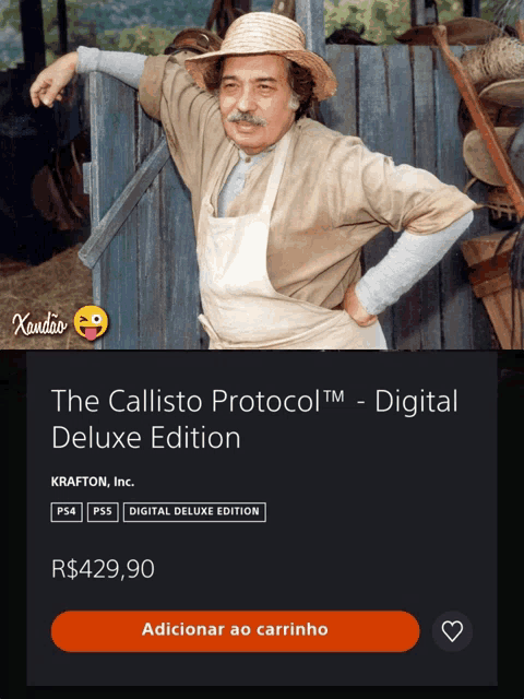 an ad for the callisto protocol digital deluxe edition shows a man leaning against a fence