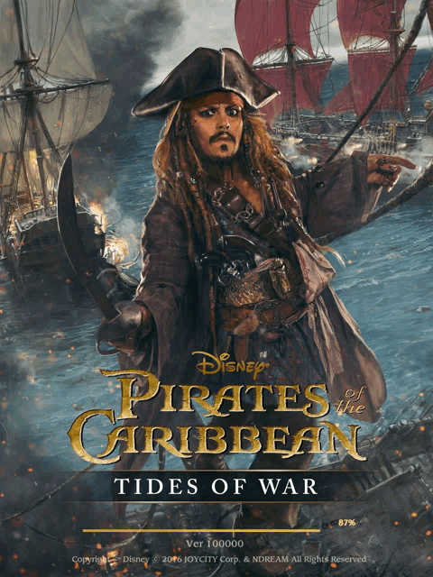 a poster for pirates of the caribbean shows a man in a pirate outfit