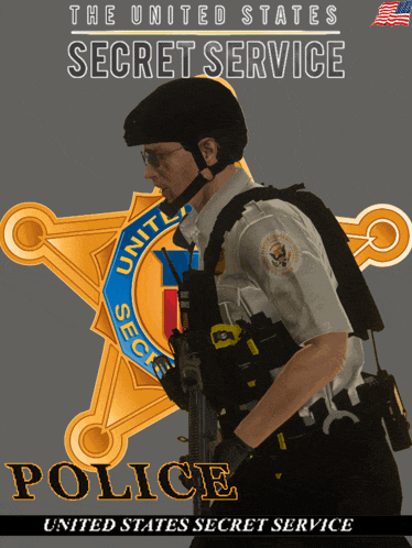 a poster for the united states secret service showing a police officer