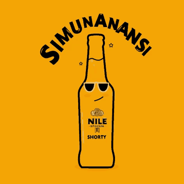 a bottle of nile shorty with sunglasses on