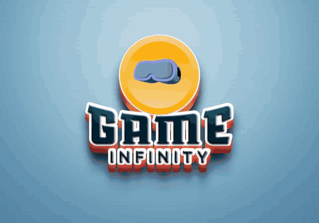 a logo for game infinity with a virtual reality headset on it