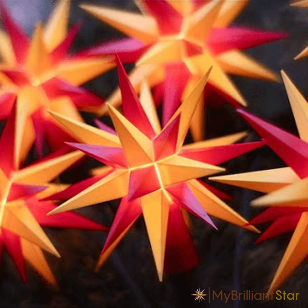 Original Herrnhut plastic star chain, yellow/red, ~ 12 m / 470 inch length LED