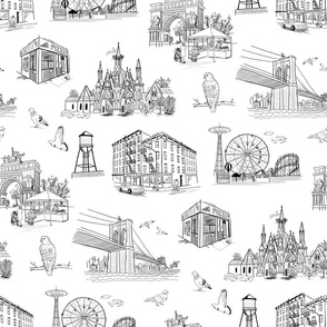 Brooklyn Toile Black and White