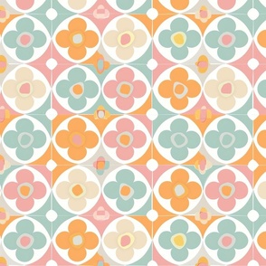 Retro Pastel Floral Circles